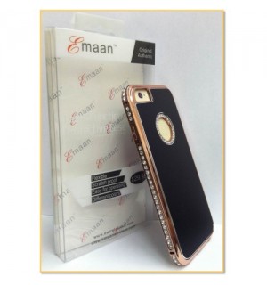 EMAAN - Luxury Diamond Crystal Rhinestone Bling Hard Case Cover For Apple iPhone 6 4.7" - BLACK & GOLD COLOR